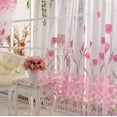 thumbnail image 1 of Ciozy Pink Tulip Embroidered Voile Curtains, Sheer Window Drapes for Bedroom (52X84 Inch) - Blackout Curtains, 1 of 5