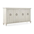 thumbnail image 1 of Cip 74 Inch 4 Door Console Table with Fixed Shelf - Distressed Ivory Pine, 1 of 4