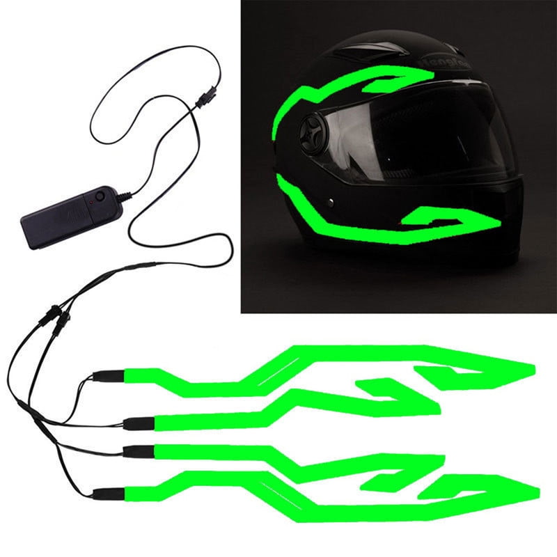 Cipaher LED Motorcycle Helmet Light Strip High Visibility Safety Decoration Battery Powered (Fluorescent Green)