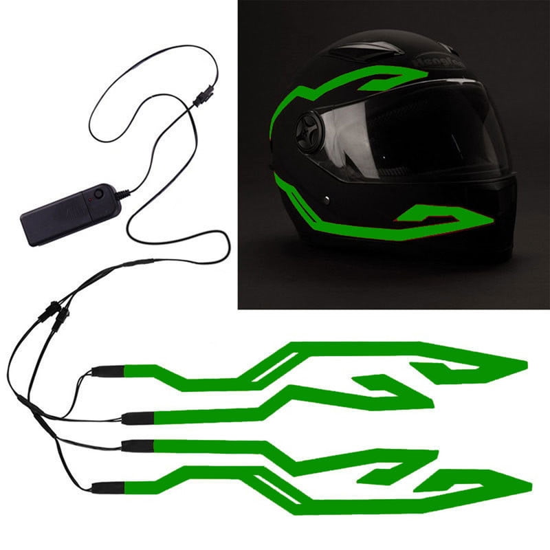 Cipaher LED Motorcycle Helmet Light Strip High Visibility Safety Decoration Battery Powered (Green)