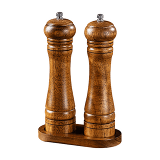 Zettai Wooden Salt & Pepper Grinder Set (Pack of 2), 8 inches, Wooden Salt  & Pepper Mill Set For Cooking, Dining, Home Decor. Including Cleaning