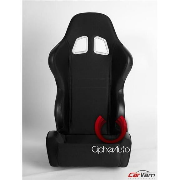 Cipher Auto CPA1007FBK Black Cloth Universal Racing Seats