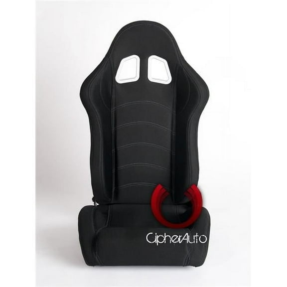 Cipher Auto CPA1016FBK-G Black Cloth with Gray Stitching Racing Seats