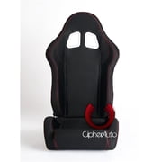 Cipher Auto CPA1016FBK-R Black Cloth with Outer Red Stitching Racing Seats