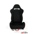 thumbnail image 1 of Cipher Auto CPA1019FSDBK-R Outer Red Stitching Universal Racing Seats - Black Cloth with Suede Insert, 1 of 1