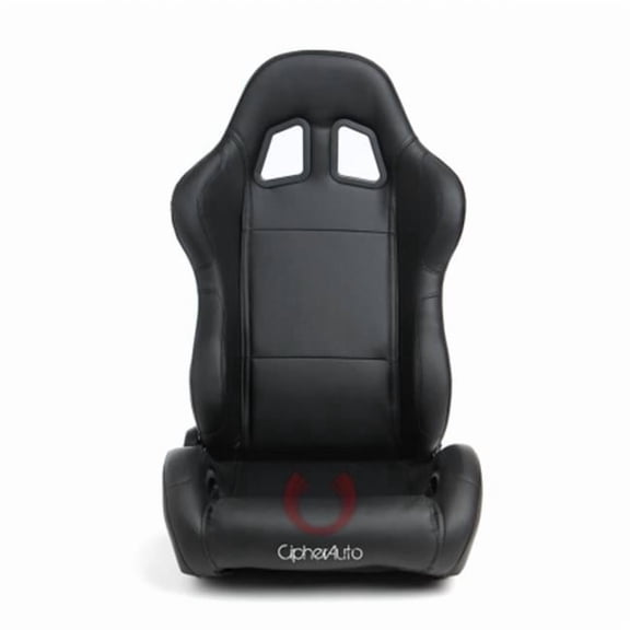 Cipher Auto CPA1025PBK CPA1025 Black Leatherette Universal Racing Seats, Black