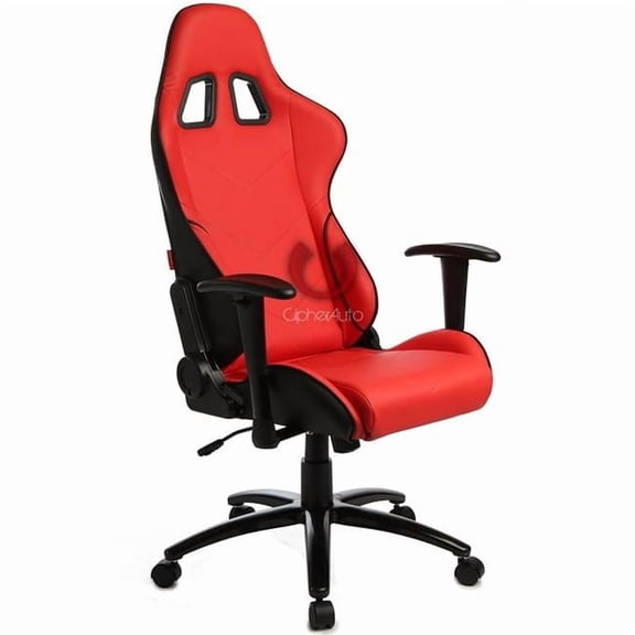 Cipher Auto CPA5001PRDBK Red Leatherette Office Racing Seat