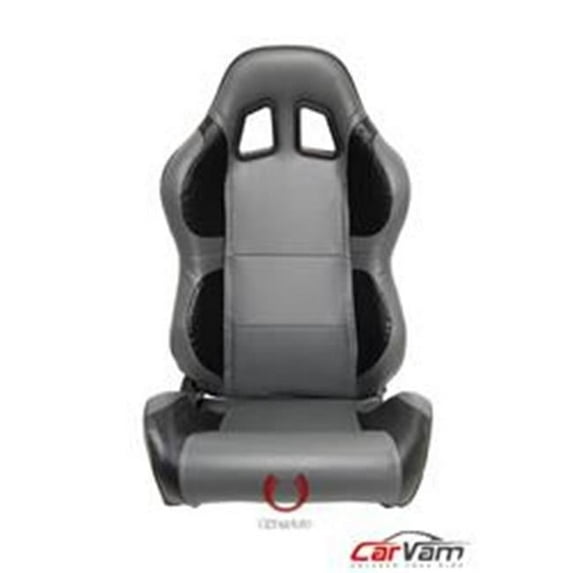 Cipher Auto Carbon Fiber PU Leatherette Universal Racing Seats - Gray & Black