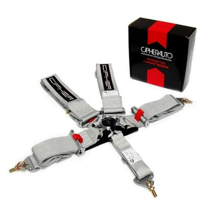 Cipher Auto CPA4005SV Cipher Racing Blue 5 Point Quick Release Racing Harness Silver