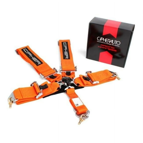 Cipher Auto Cipher Racing Orange 5 Point Quick Release Racing Harness, Orange