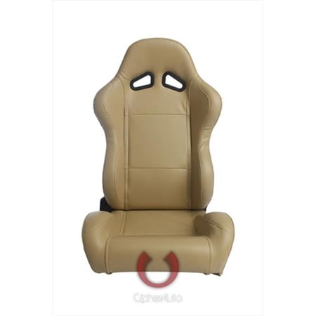 Cipher CPA1001 Beige Synthetic Leather Universal Racing Seats- Sold as a Pair