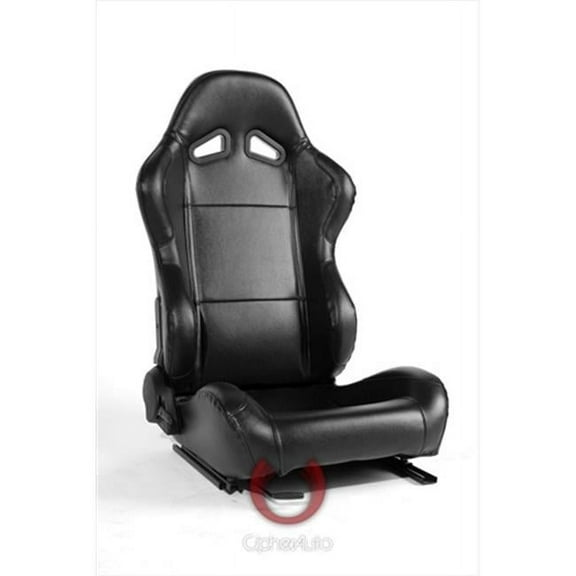 Cipher CPA1001 Black Synthetic Leather Universal Racing Seats - Pair