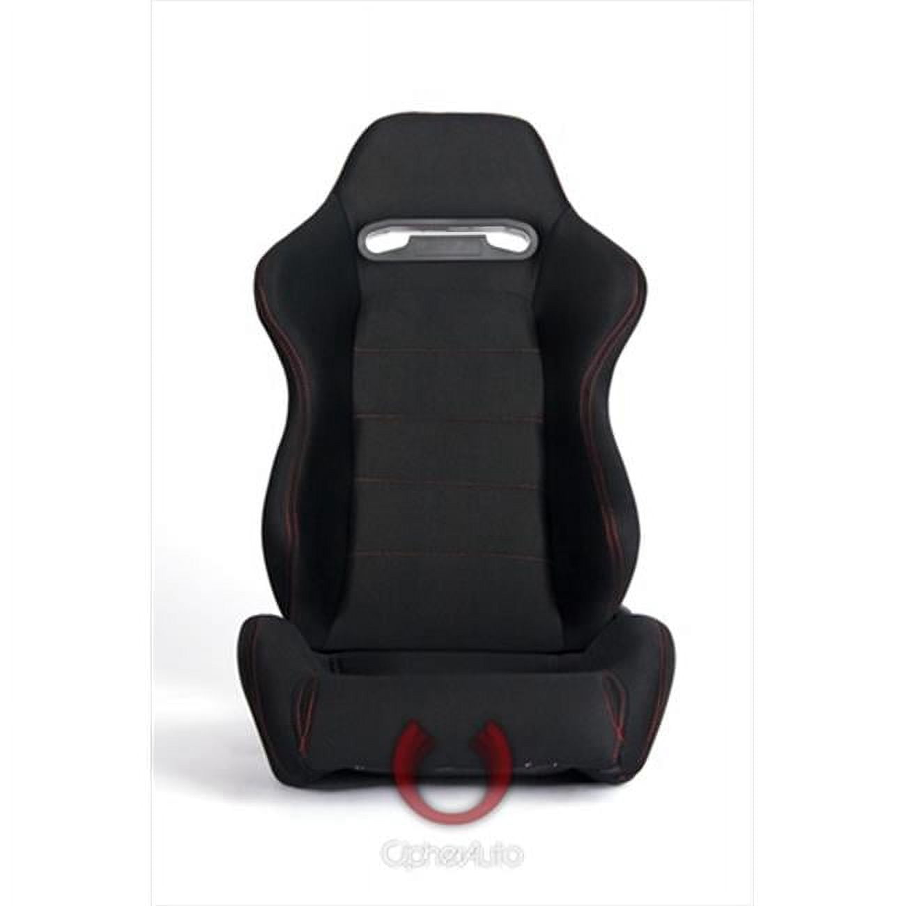 Cipher Auto Racing Seats -black Leatherette W/ Orange Accent