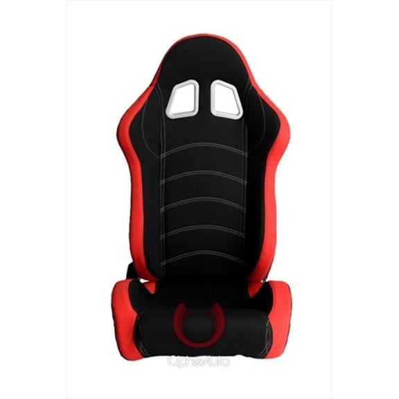 Cipher CPA1018 Red and Black Cloth Racing Seats- Sold as a Pair