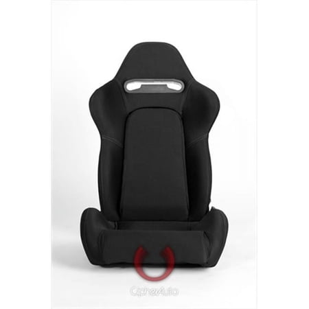 Cipher CPA1019 Black Cloth with Outer Gray Stitching Universal Racing Seats- Sold as a Pair