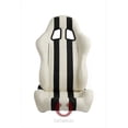 thumbnail image 1 of Cipher CPA1026 White and Black Stripes Synthetic Leather Racing Seats, Sold as a Pair, 1 of 1