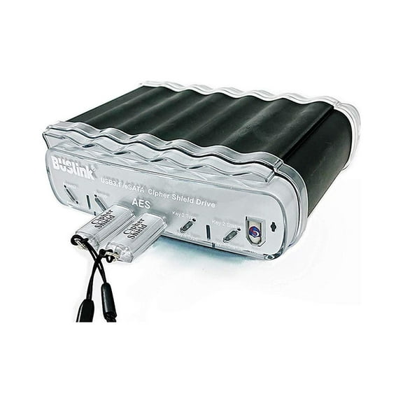 CipherShield Dual Keys USB-Powered USB 3.1 Gen 2/eSATA FIPS 140-2 Level 2 HIPAA 512-bit AES Hardware Encrypted Portable SSD Drive (1TB)