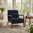 thumbnail image 1 of Ciphrias Accent Chair with Odorless Wood Frame Antique Blue Mid Century Modern Armchair, 1 of 8
