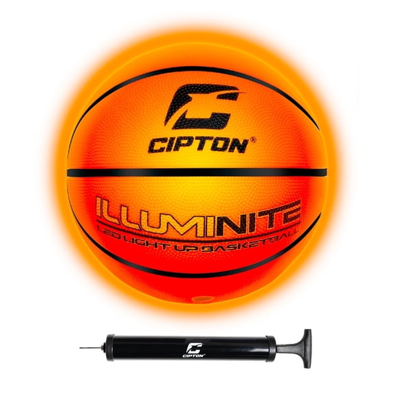 Cipton Basketball, LED Light Up Basketball, Youth Size 6 28.5" Indoor and Outdoor Basketball, Perfect for Outdoor Games, Basketball Pump Included, Premium Rubber Basketball