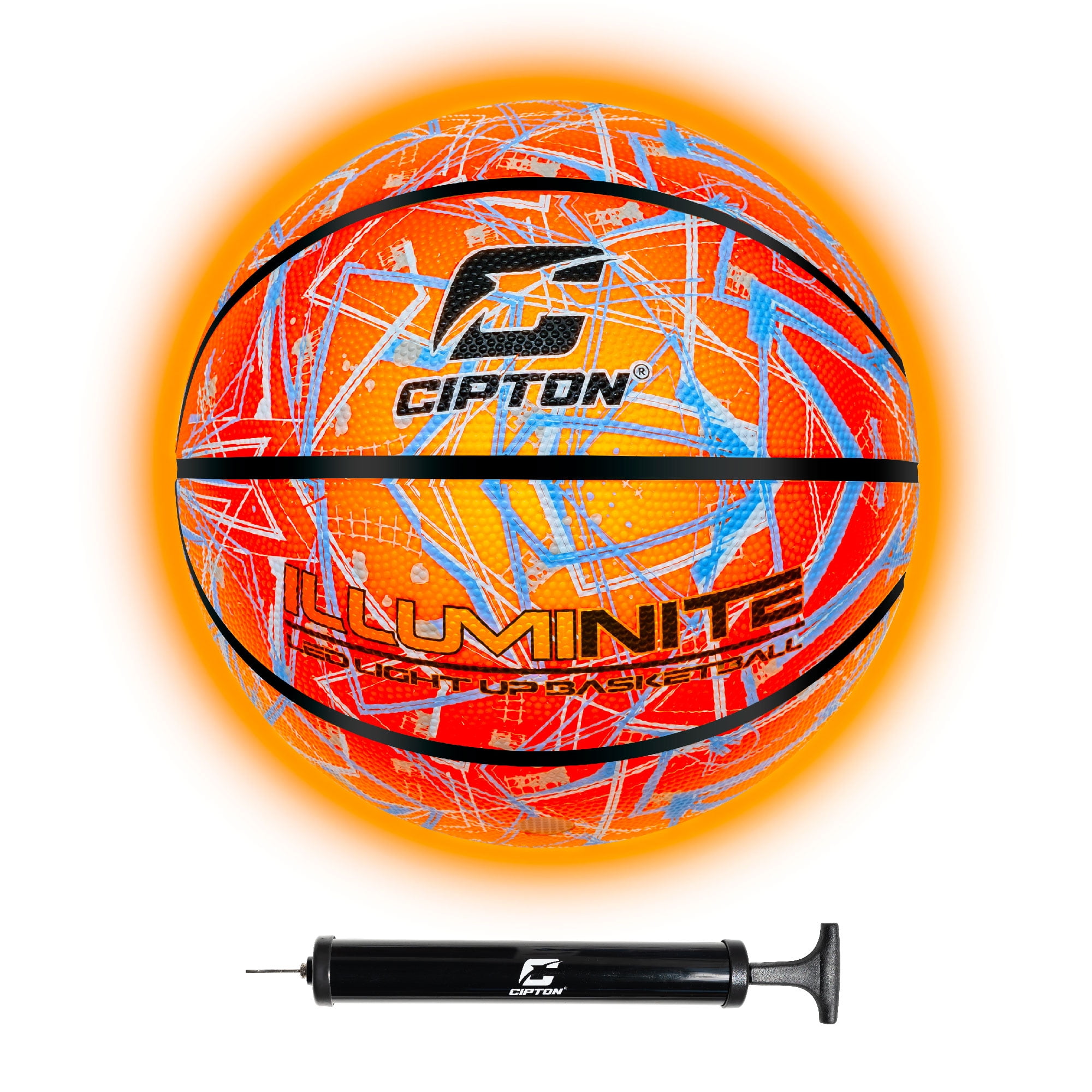 Cipton Basketball Light Up Rubber Basketball Official Size Ball 29.5