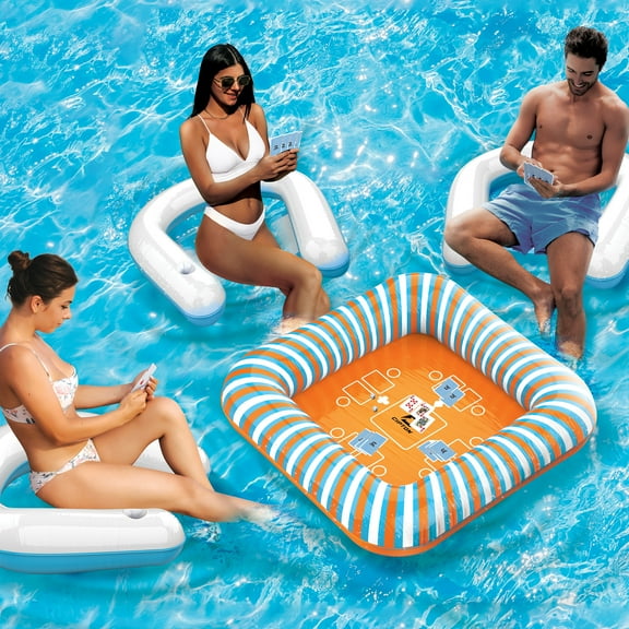 Cipton Floating Inflatable Card Table Set with Seats