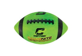 Cipton LED Light Up Football, Glow in the Dark, Junior Size, Glow in the Dark for Night Play, Green