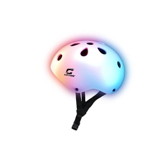 Cipton LED Light Up Helmet, Multicolor High-Visibility Lights, USB-C Rechargeable, for Bikes, Scooters & Skating