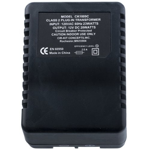 Cir-Kit Concepts 20W Transformer For Dollhouses – 12V Plug-In Power Supply For Miniature Lighting