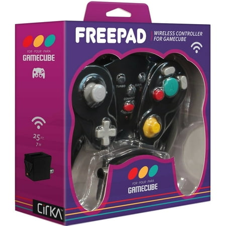 CirKa FreePad Wireless Video Game Controller for Nintendo GameCube PC Mac, Black