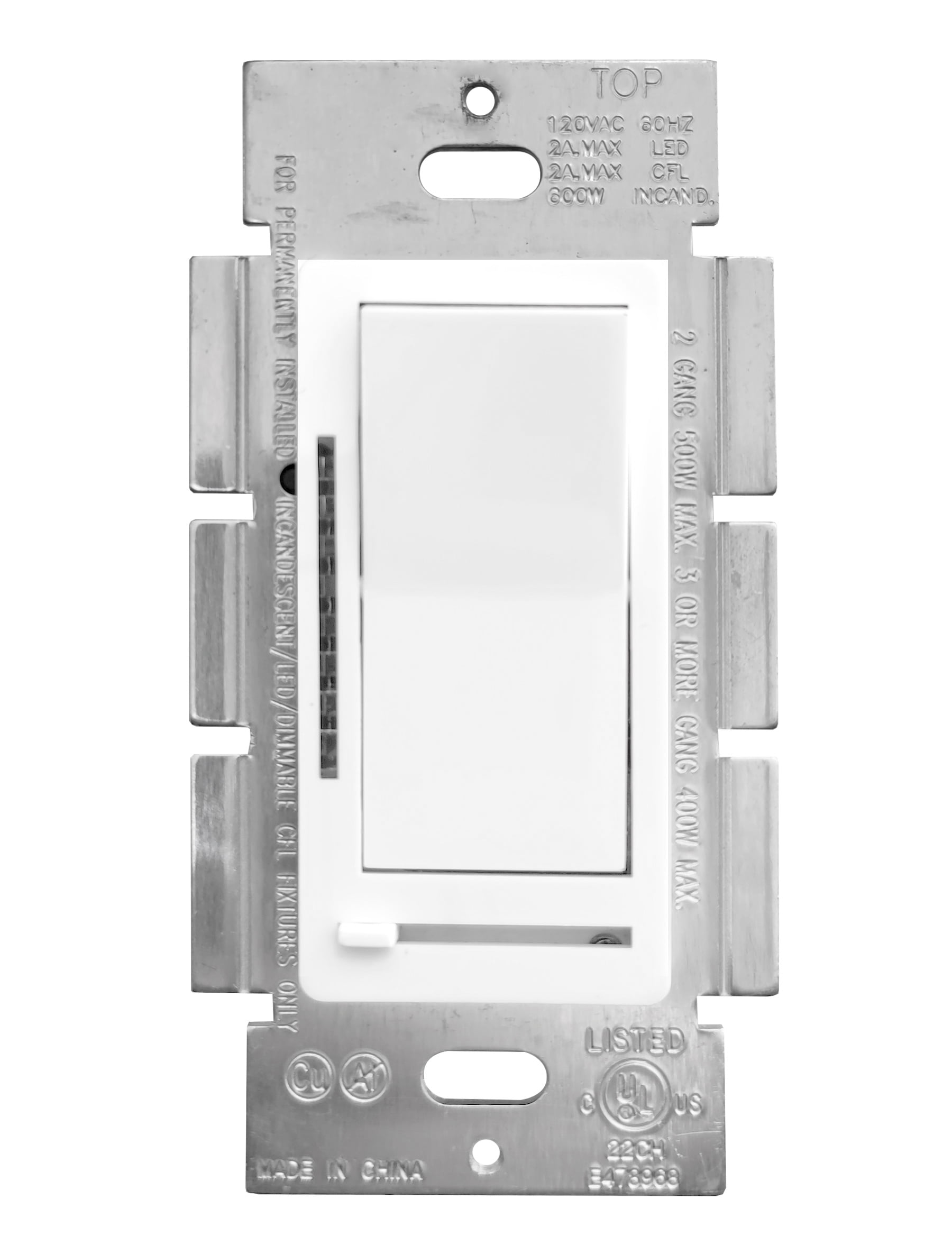 CirQSafe GPDM-16-3, 600W White Single-Pole & 3-Way Light Dimmer & Switch