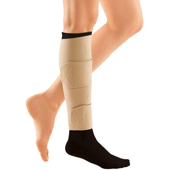 CircAid Juxtalite Lower Leg System Easy to Use Adjustable Compression Level Garment for Men & Women, Leg Circulation, Compatible with Elastic Stockings, Large (Full Calf)/Short
