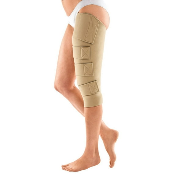 CircAid Knee Brace Juxtafit Essentials Upper Leg w/Knee, Left Beige, Medium Long