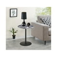 thumbnail image 1 of Circa 17.5" Round End Table with Black Marble Textured Glass Top, 1 of 3