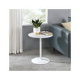 thumbnail image 1 of Circa 17.5" Round End Table with White Marble Textured Glass Top, 1 of 3