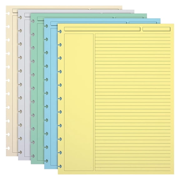 Circa Annotation 1/4 Inch Ruled Discbound Paper Refill, Disc Notebook and Planner Inserts, 300 sheets, Multicolored, Letter