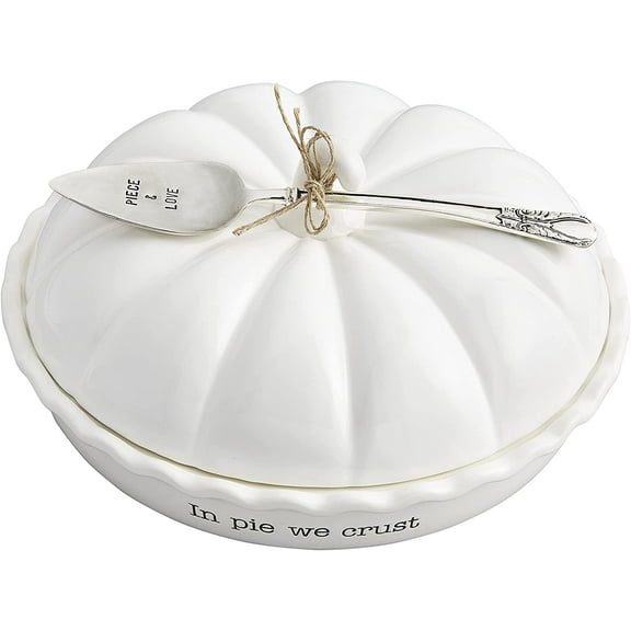 Circa Pumpkin Pie Dish Set, White, 5.5" x 10.5" dia