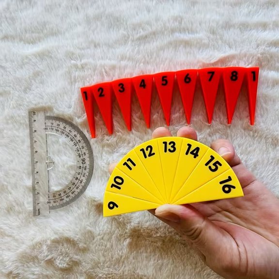 Circle Area Calculation Demonstrator with Protractor - Educational Geometry Tool for Students and Teachers