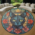 thumbnail image 1 of Circle Area Rug, Cat16 Washable Non-Slip Floor Carpet, Soft Rug for Living Room Bedroom Decor 71 Inch, 1 of 6