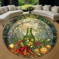 thumbnail image 1 of Circle Area Rug, Christmas Cucumber Pickle1 Washable Non-Slip Floor Carpet, Soft Rug for Living Room Bedroom Decor 59 Inch, 1 of 6