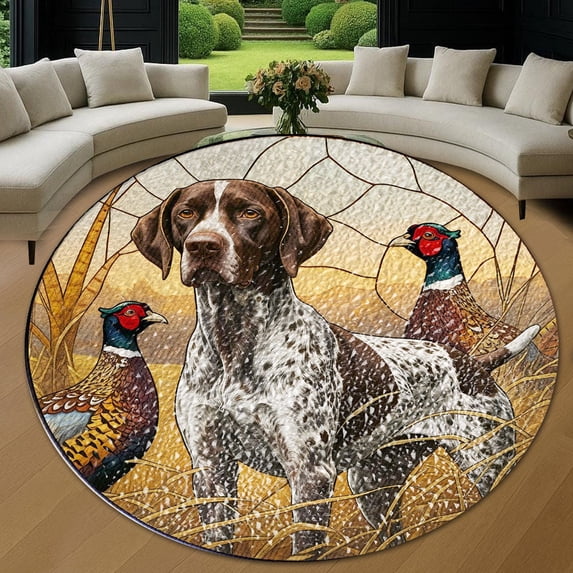 Round Pet Rug Circle Area Rug, Dog41 Washable Non-Slip Floor Carpet, Soft Rug for ...