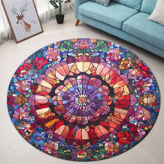 Area Rug Decor Circle Area Rug, Gothic Decor Washable Non-Slip Floor Carpet, Soft Rug ...