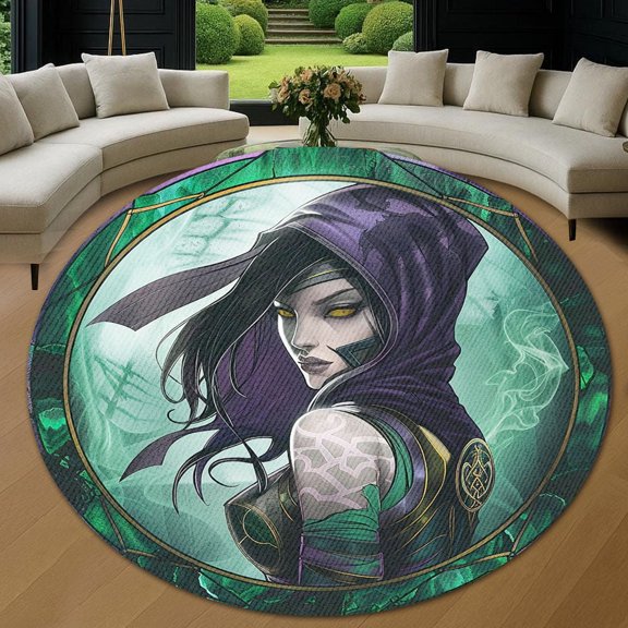 Circle Area Rug, Hero Akali Washable Non-Slip Floor Carpet, Soft Rug for Living Room Bedroom Decor 24 Inch