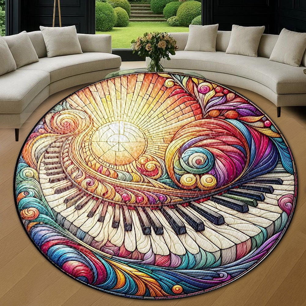Tecaher Rug Circle Area Rug, Music Teacher1 Washable Non-Slip Floor Carpet, Soft ...