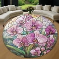 thumbnail image 1 of Circle Area Rug, Orchid Washable Non-Slip Floor Carpet, Soft Rug for Living Room Bedroom Decor 31 Inch, 1 of 6