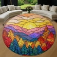 thumbnail image 1 of Circle Area Rug, Sun58 Washable Non-Slip Floor Carpet, Soft Rug for Living Room Bedroom Decor 71 Inch, 1 of 6