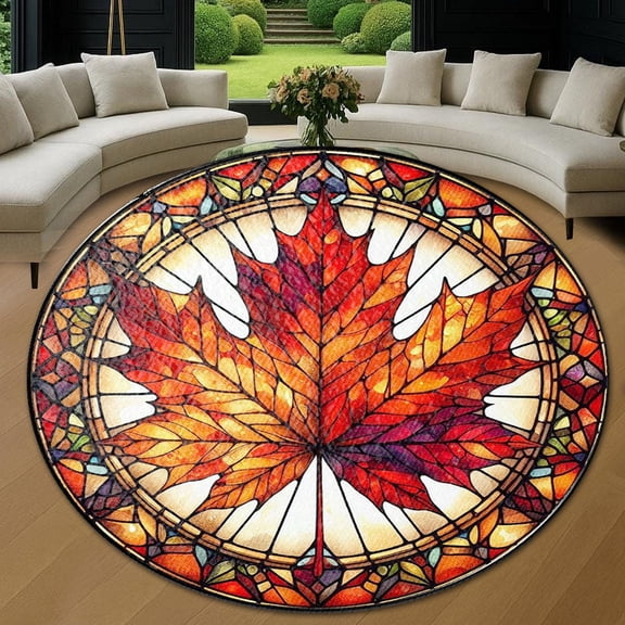Circle Area Rug, Sun7 Washable Non-Slip Floor Carpet, Soft Rug for Living Room Bedroom Decor 24 Inch