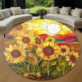 thumbnail image 1 of Circle Area Rug, Sunflowers6 Washable Non-Slip Floor Carpet, Soft Rug for Living Room Bedroom Decor 31 Inch, 1 of 6