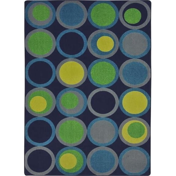 Circle Back Teen Area Rugs - 5 ft. 4 in. x 7 ft. 8 in. - Navy