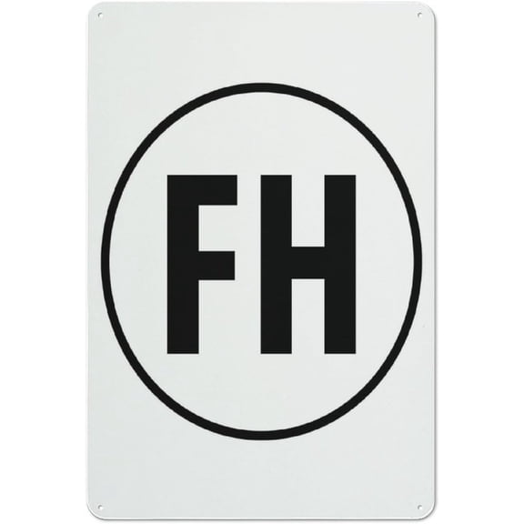 Circle Black Reflective Aluminum Sign, 8 x 12 Inch, Rust Free, Weather Resistant, Waterproof, Easy to Mount for Industrial Sites and Facilities