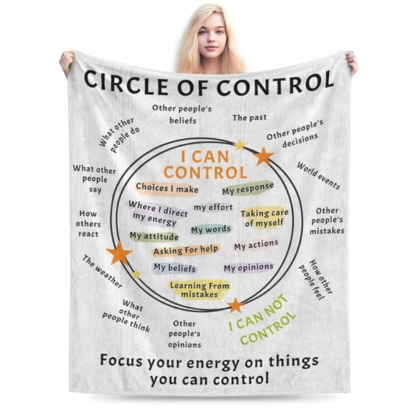 Circle Blanket for Women, Soft Flannel Gift Blanket 50x40